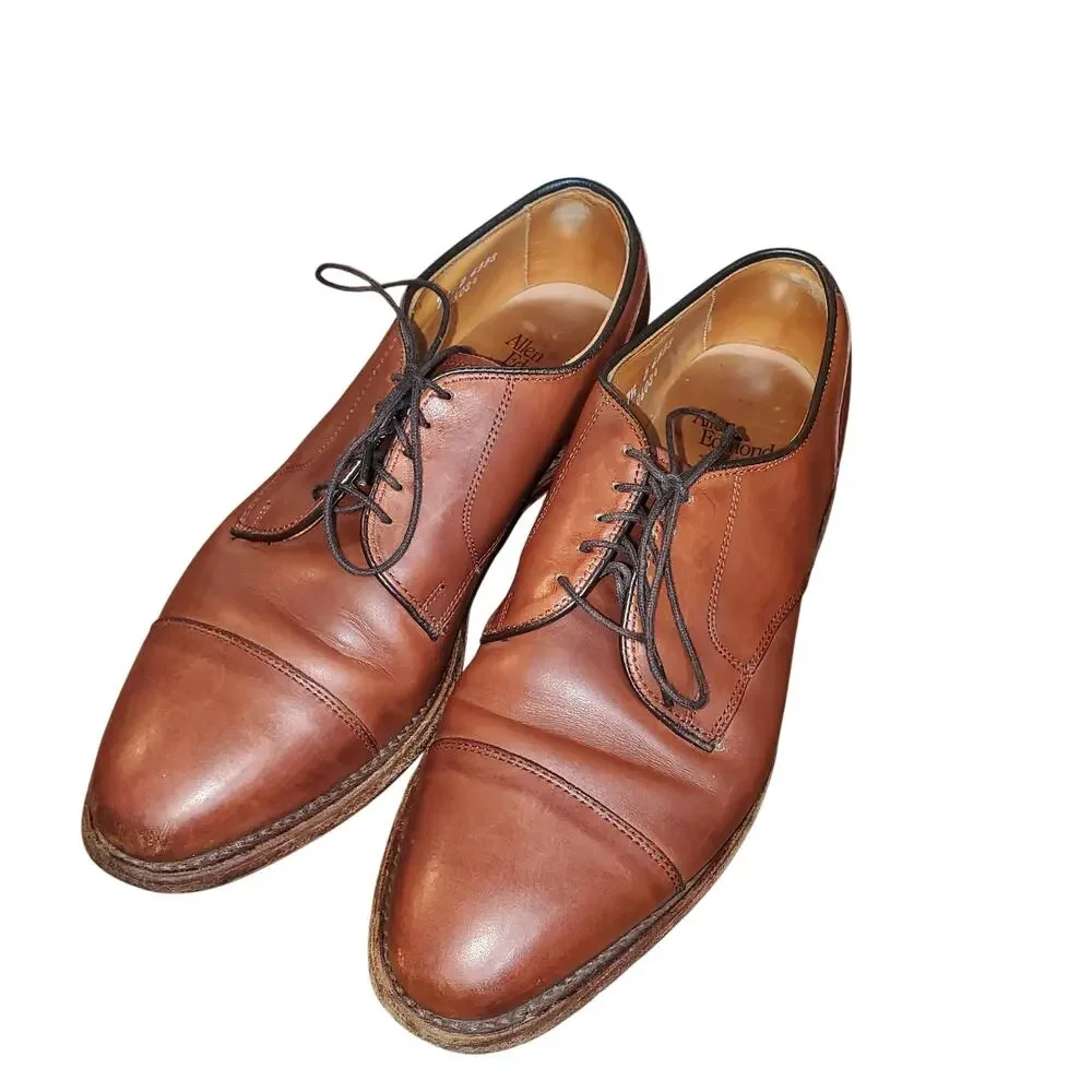 Allen Edmonds Redding Cap Toe Oxford Dress Shoes Men's 7.5 D Brown Leather USA